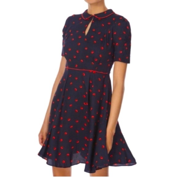 [Jack Wills] Vintage Style Hannaby Tea Dress Peter Pan Collar Eyelet Details - Picture 1 of 8